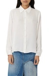 Maje Maja Silk Button-up Blouse In White