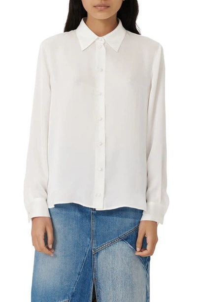 Maje Maja Silk Button-up Blouse In White
