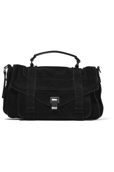 Proenza Schouler The Ps1 Medium Suede Shoulder Bag In Black