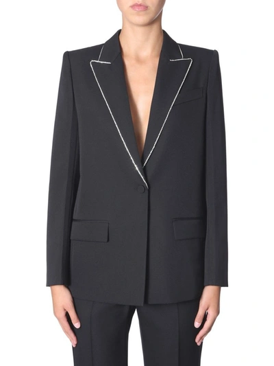 Givenchy Embellished Lapel Blazer In Black