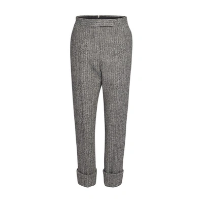 Thom Browne Tweed Trousers In Grey