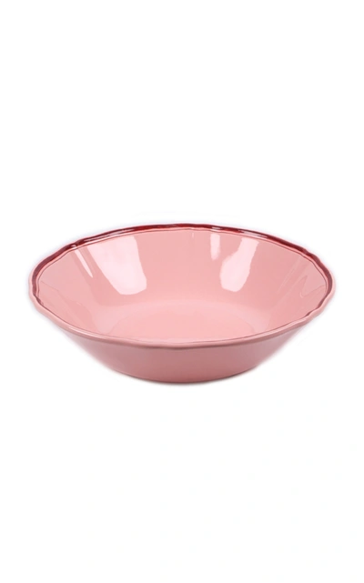 Moda Domus ; Large Ceramic Hand-painted Serving Bowl In Pink