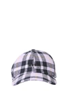 MSGM MSGM LOGO EMBROIDERED TARTAN PRINT BASEBALL CAP