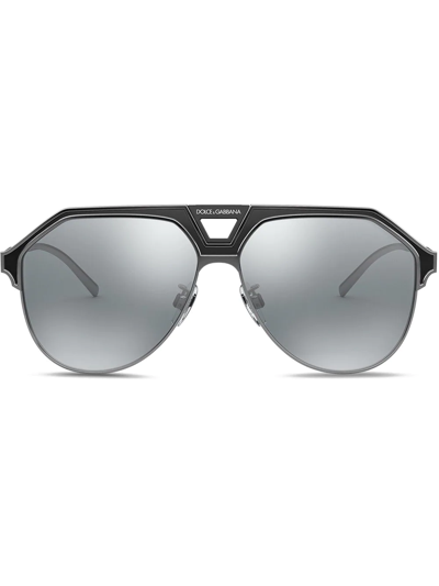 Dolce & Gabbana Miami Pilot Sunglasses In Gun