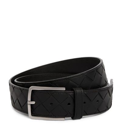 BOTTEGA VENETA LEATHER INTRECCIATO BELT,16126715