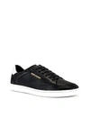 Saint Laurent Men's Sl 10 Perforated Leather Low-top Sneakers In Black & Black & Optic White