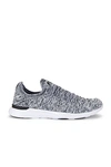 Apl Athletic Propulsion Labs Techloom Wave Two-way Running Sneakers In Heather Grey  Black & White