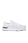 Apl Athletic Propulsion Labs Techloom Wave Hybrid Running Shoe In White & Black
