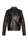 John Elliott Black Leather Moto Jacket In Black