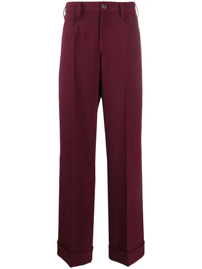 Marni Turn Up Cuff Trousers In Red