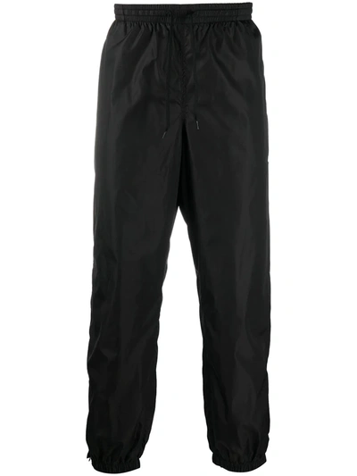 Msgm Logo Detail Nylon Track Trousers In Black