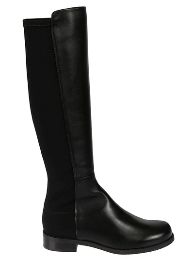 Stuart Weitzman Keelan City Microstretch And Leather Knee Boots In Black