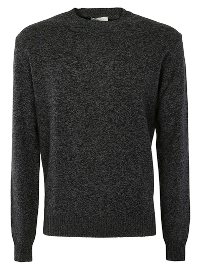 Luigi Borrelli Round Neck Sweater In Dark Grey