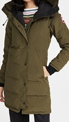 Canada Goose Chelsea Fur-hood Parka Coat In Military Green/vert Militaire