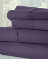 Ienjoy Home Expressed In Embossed Checkered 4-pc. Sheet Set, California King In Purple Checkered