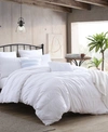 SWIFT HOME LUSH MOSELLE COTTON RUCHED WAFFLE WEAVE 3 PIECE DUVET COVER SET, CALIFORNIA KING BEDDING