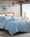 SWIFT HOME LUSH MOSELLE COTTON RUCHED WAFFLE WEAVE 2 PIECE DUVET COVER SET, TWIN XL