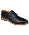 Thomas & Vine Men's Clayton Wide Width Plain Toe Brogue Derby Shoe In Black