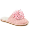 Journee Collection Journee Stardust Pompom Slipper In Pink