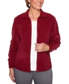 ALFRED DUNNER CLASSICS CABLE-KNIT ZIPPERED CARDIGAN