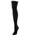 Natori Cashmere-blend Rib-knit Sweater Tights In Black