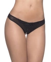 OH LA LA CHERI WOMEN'S CROTCHLESS THONG UNDERWEAR WITH PEARLS AND VENISE DETAIL