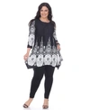 White Mark Plus Size Dulce Tunic/top In Black White