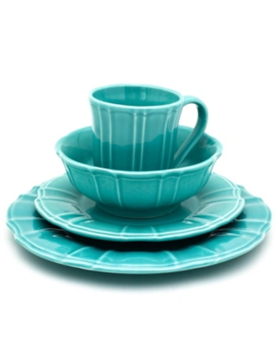 Euro Ceramica Chloe 16 Piece Turquoise Dinnerware Set