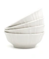 Euro Ceramica Chloe 4 Piece White Cereal Bowl Set In Soft White