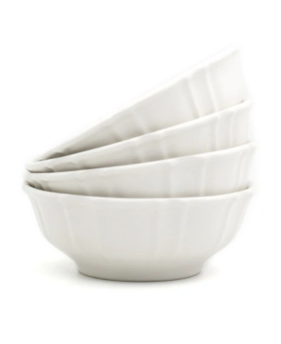 Euro Ceramica Chloe 4 Piece White Cereal Bowl Set In Soft White