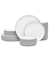 Noritake Colortex Stone 12-piece Dinnerware Set, Service For 4 In Grey