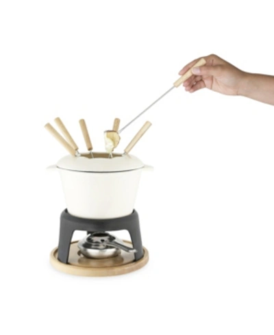 Twine Cast Iron Fondue Set In White