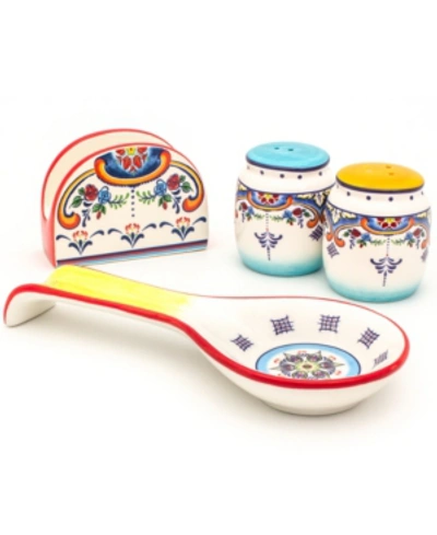 Euro Ceramica Zanzibar 4 Piece Accessory Set In Multicolor