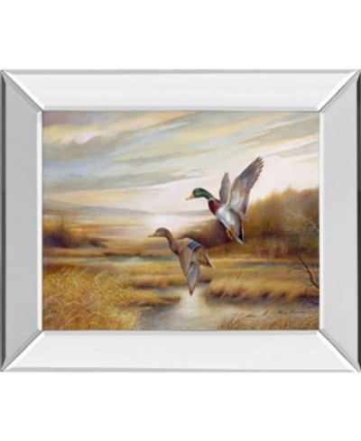 Classy Art Mallards Mirror Framed Print Wall Art In Brown