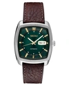SEIKO MEN'S AUTOMATIC RECRAFT BROWN LEATHER STRAP WATCH 40MM