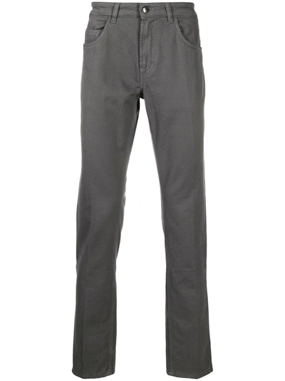 Fay Grey Straight-leg Trousers