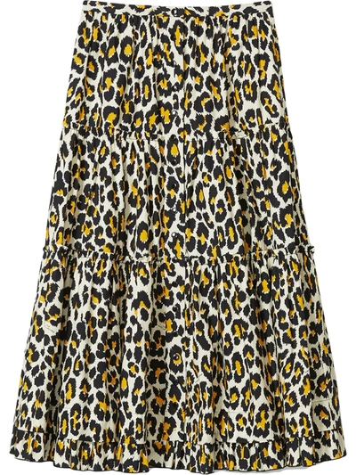 Marc Jacobs Flared Printed Skirt In Brown