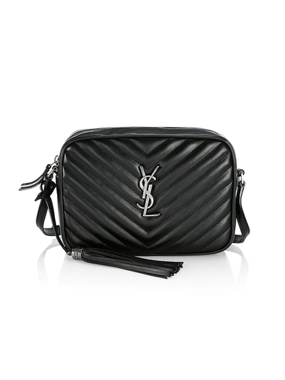 Saint Laurent Lou Matelassé Leather Camera Bag In Black