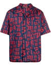 PALM ANGELS LOGO-PRINT SHORT-SLEEVE BOWLING SHIRT