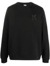 Karl Lagerfeld K Embroidery Rib-trimmed Sweatshirt In Blue