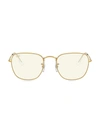 Ray Ban Ray-ban Unisex Photochromic Evolve Square Blue Light Glasses, 50mm In Gold