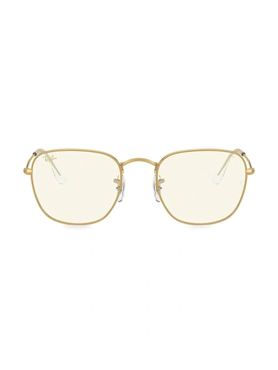 Ray Ban Ray-ban Unisex Photochromic Evolve Square Blue Light Glasses, 50mm In Gold