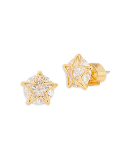Kate Spade Women's Something Sparkly Goldtone & Cubic Zirconia Star Stud Earrings In Clear/gold
