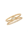 ZOË CHICCO WOMEN'S PARIS 14K YELLOW GOLD & DIAMOND DOUBLE BAND RING,400013345875