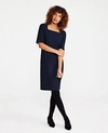 Ann Taylor The Petite Square Neck Sheath Dress In Seasonless Stretch In Perfect Navy