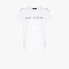 Balmain Logo Foil Cotton Jersey T-shirt In Weiss