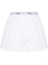 Hommegirls Logo-tape Detail Boxer Shorts In White