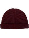 N•PEAL RIBBED-KNIT CASHMERE BEANIE