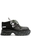 Off-white Leather Platform Sneakers In Black