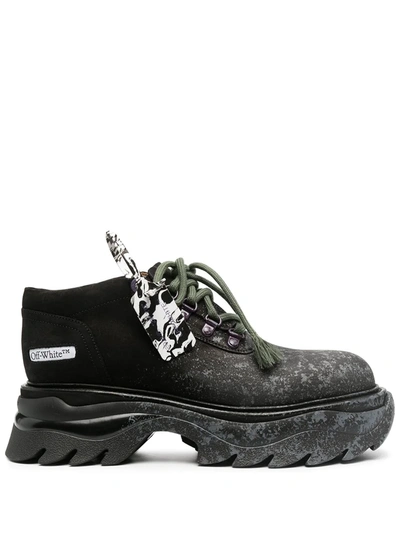Off-white Leather Platform Sneakers In Black
